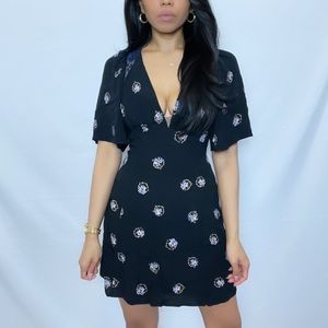 Free People | Black lace Cut Out Back Mini Dress